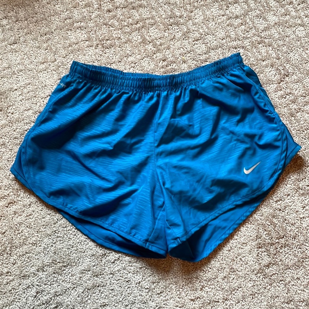 Nike running shorts dri-fit small women’s blue and zipper pocket